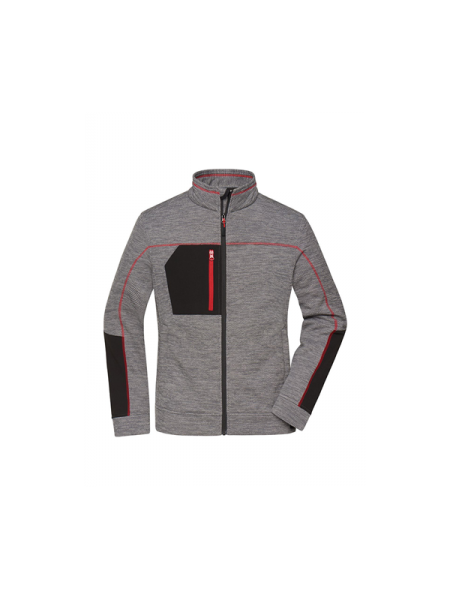 carbon melange - black - red